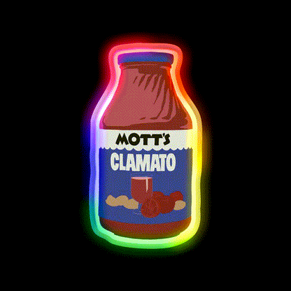 Clamato Cocktail Bar Decor Led Neon Sign Rgb Color - LED neon sign close-up detail