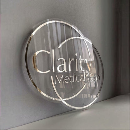 Clarity Medical Spa Acrylic Business Logo Sign - Shineneon