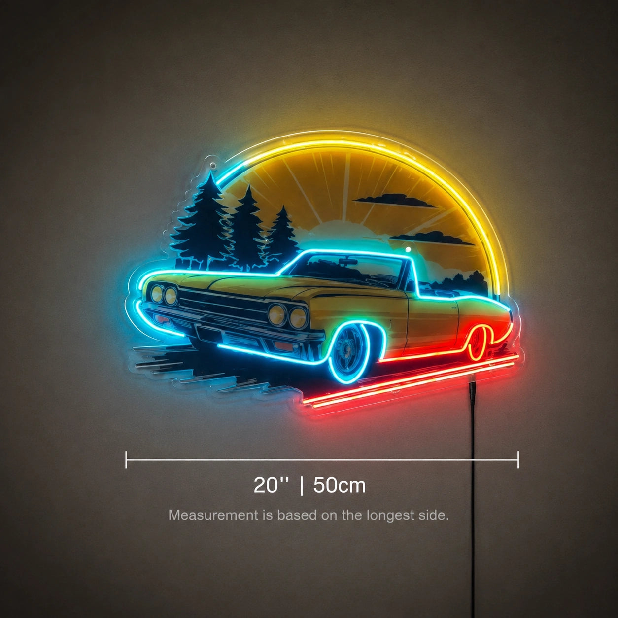 Classic Car Garage Wall Neon Sign LED Neon Sign size image