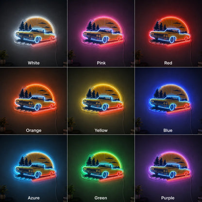 Classic Car Garage Wall Neon Sign LED Neon Sign color grid