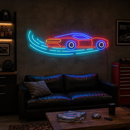 Classic Car Motion Neon Sign LED Neon Sign real lifestyle scene
