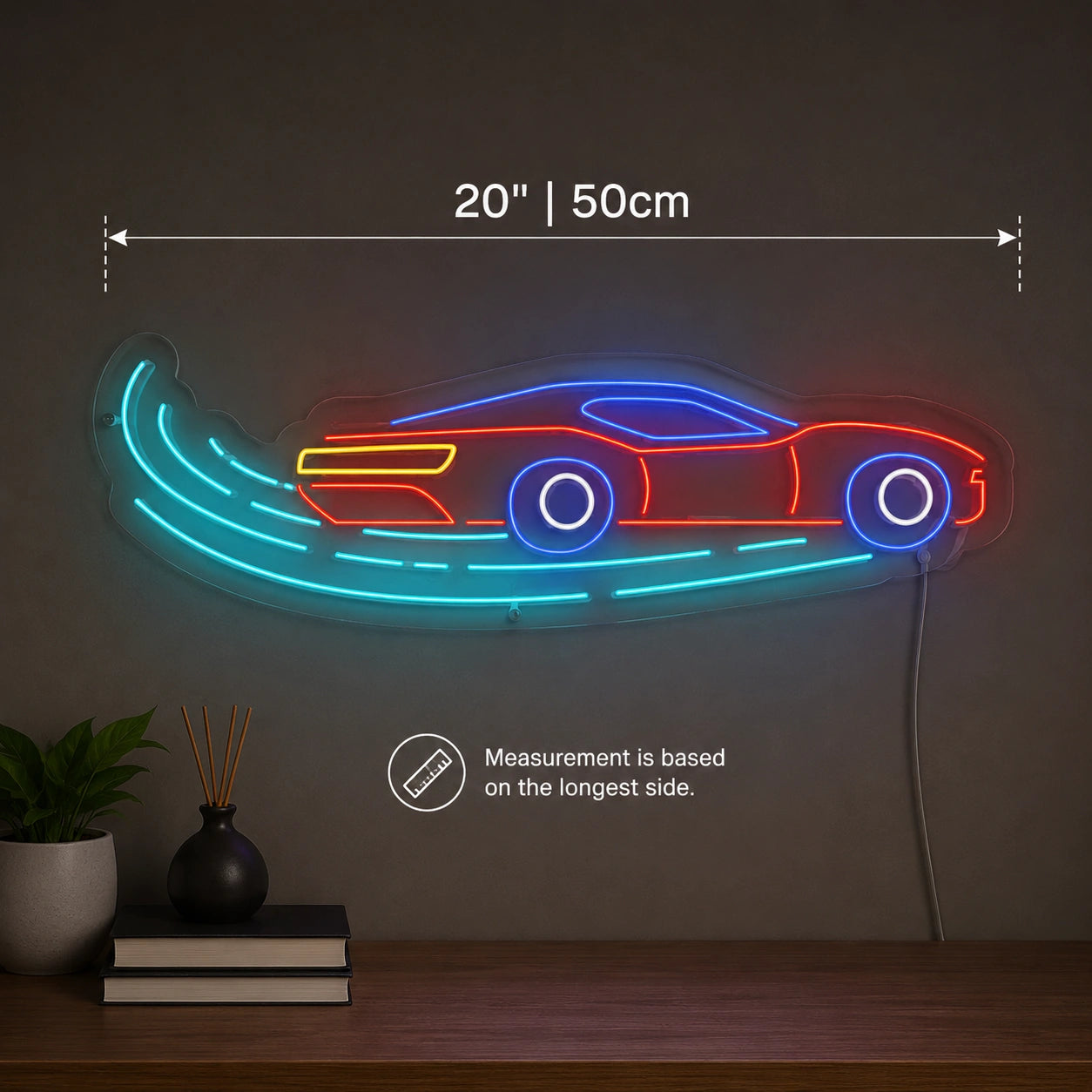 Classic Car Motion Neon Sign LED Neon Sign size image