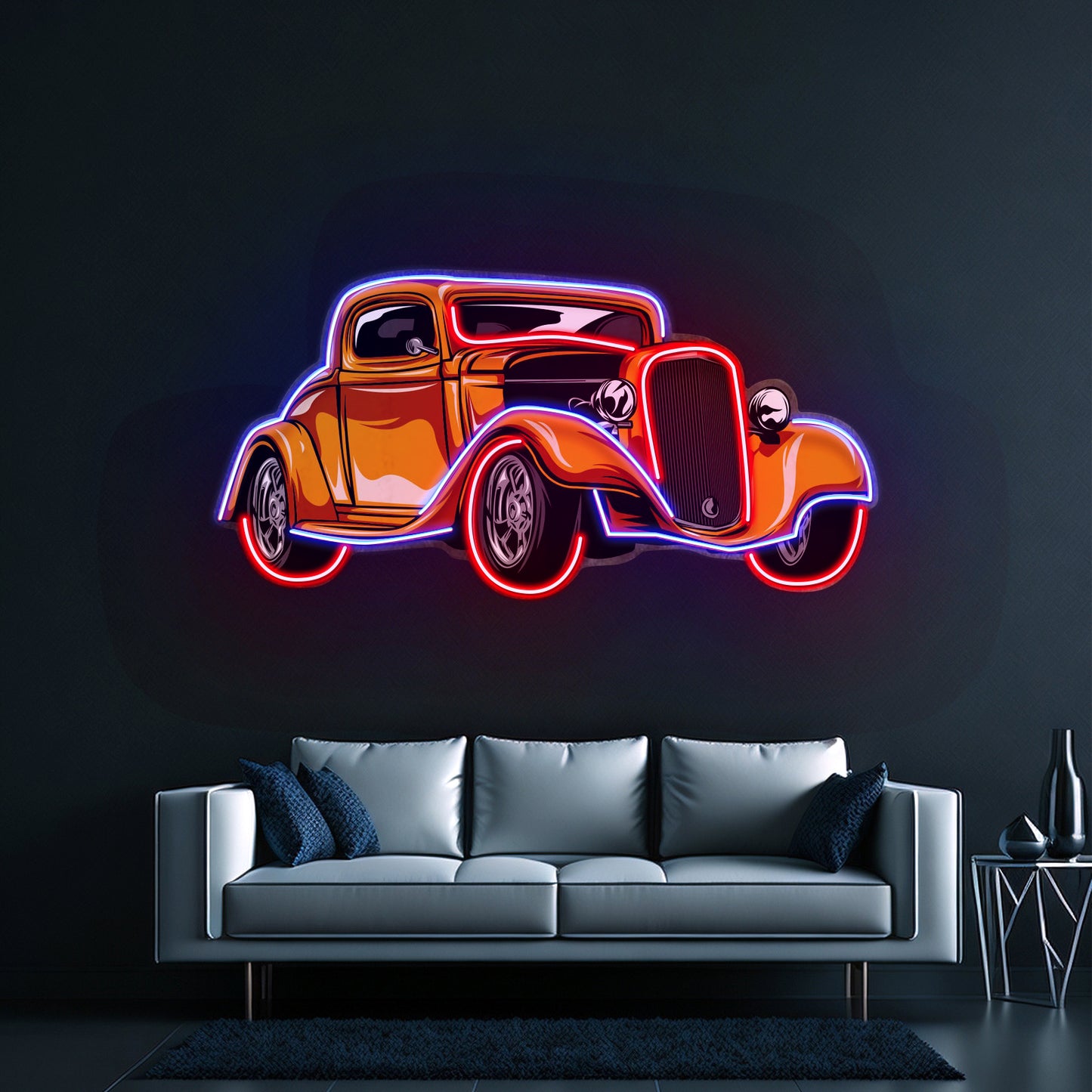 Classic Car On Colid Color Led Neon Sign Light Custom Led Signs