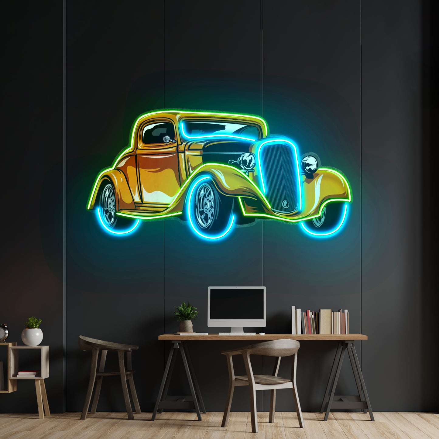 Classic Car On Colid Color Led Neon Sign Light Custom Led Signs