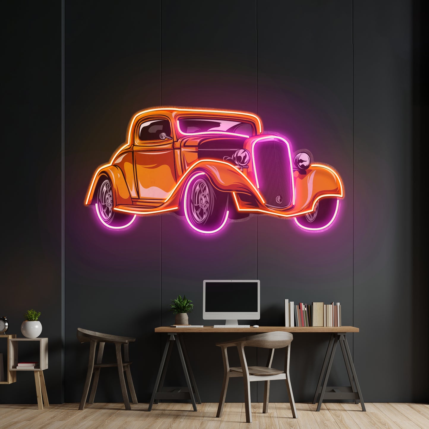 Classic Car On Colid Color Led Neon Sign Light Custom Led Signs