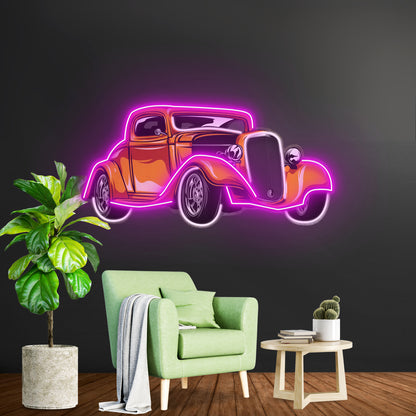 Classic Car On Colid Color Led Neon Sign Light Custom Led Signs