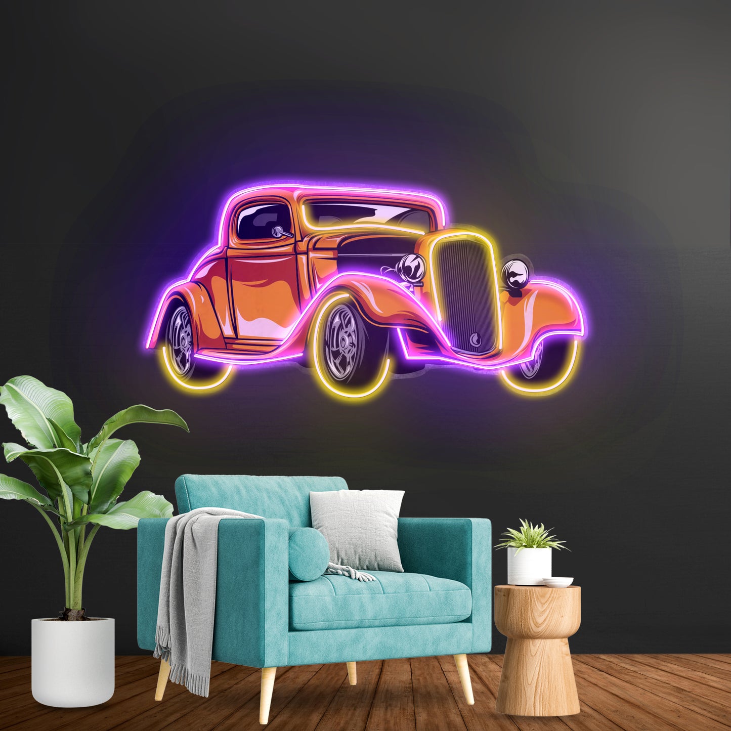 Classic Car On Colid Color Led Neon Sign Light Custom Led Signs