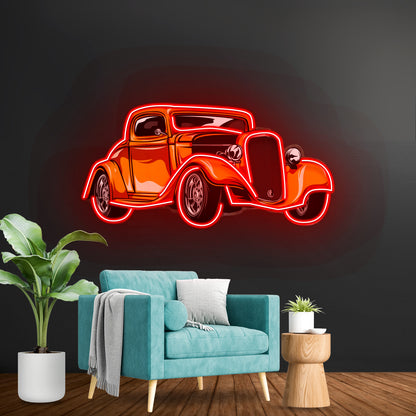 Classic Car On Colid Color Led Neon Sign Light Custom Led Signs