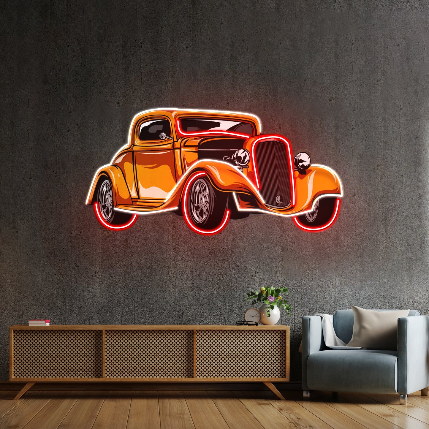 Classic Car On Colid Color Led Neon Sign Light Custom Led Signs