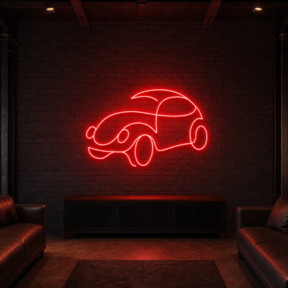 Classic Car Outline LED Neon Sign Garage Neon Sign real lifestyle scene