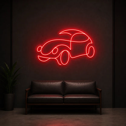 Classic Car Outline LED Neon Sign Home Garage Wall Decoration size image
