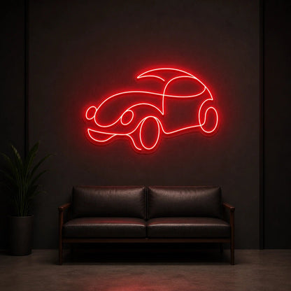 Classic Car Outline LED Neon Sign Home Garage Wall Decoration - Shineneon