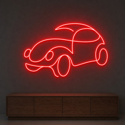 Classic Car Outline LED Neon Sign Man Cave Neon Sign size image