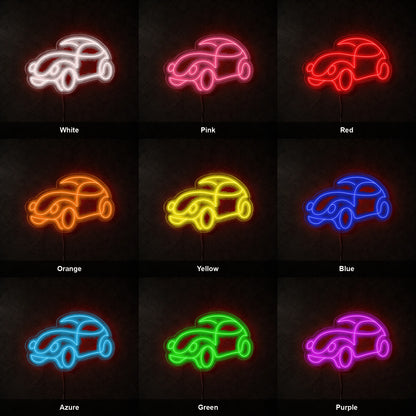 Classic Car Silhouette LED Neon Sign color grid