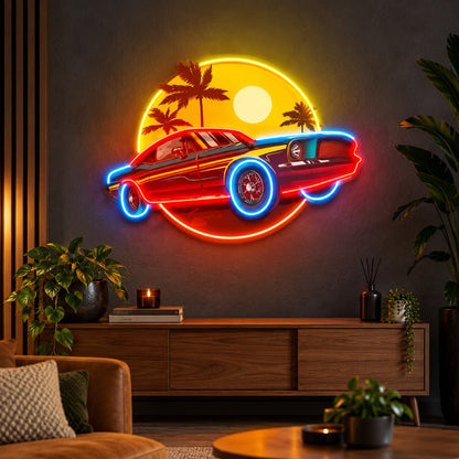 Classic Car Sunset LED Neon Sign - Shineneon
