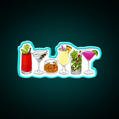 Classic Cocktail Collection Cocktail Bar Decor Led Neon Sign Rgb Color - Size and dimension reference