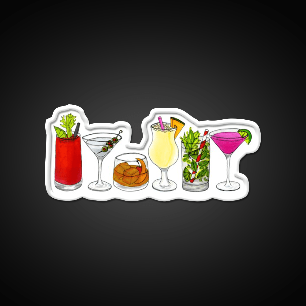 Classic Cocktail Collection Cocktail Bar Decor Led Neon Sign Rgb Color - Shineneon