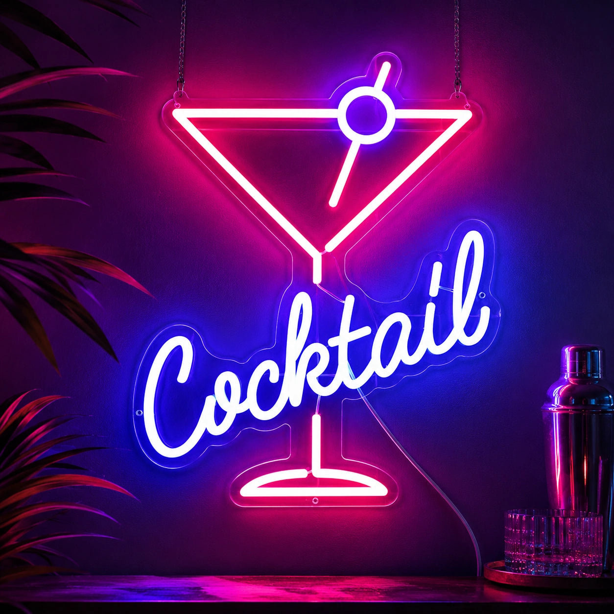 Classic Cocktail Glass Neon Sign LED Neon Sign high-converting product image