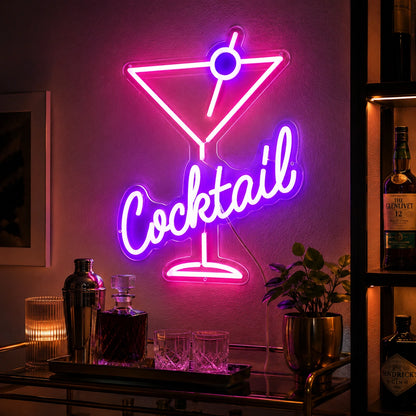 Classic Cocktail Glass Neon Sign LED Neon Sign real lifestyle scene