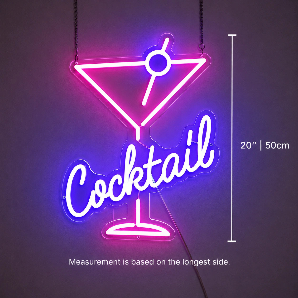 Classic Cocktail Glass Neon Sign LED Neon Sign size image