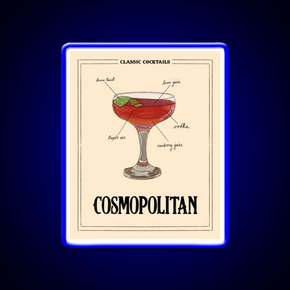 Classic Cocktails Cosmo Cocktail Bar Decor Led Neon Sign Rgb Color - LED neon sign view 5