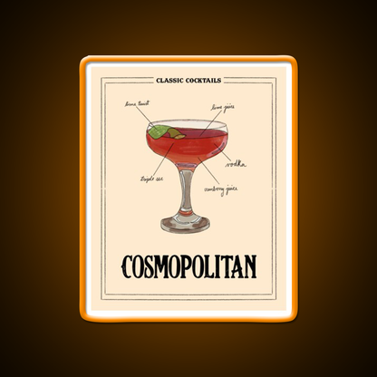 Classic Cocktails Cosmo Cocktail Bar Decor Led Neon Sign Rgb Color - LED neon sign view 6
