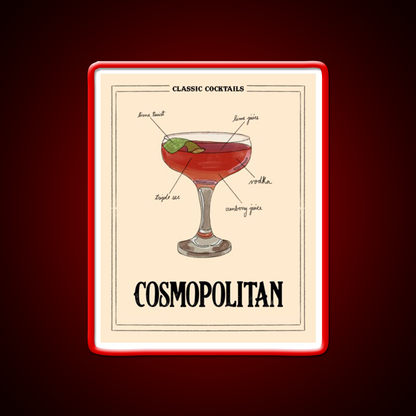 Classic Cocktails Cosmo Cocktail Bar Decor Led Neon Sign Rgb Color - LED neon sign view 10