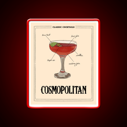 Classic Cocktails Cosmo Cocktail Bar Decor Led Neon Sign Rgb Color - Shineneon
