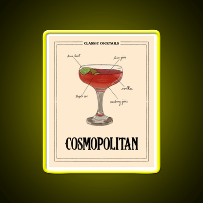 Classic Cocktails Cosmo Cocktail Bar Decor Led Neon Sign Rgb Color - Shineneon
