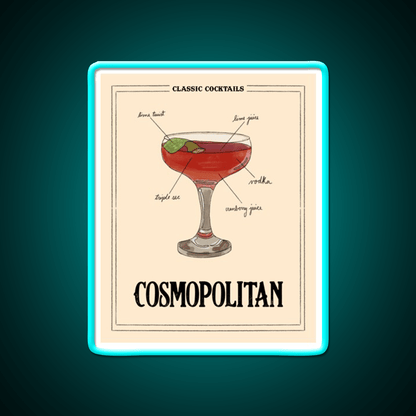 Classic Cocktails Cosmo Cocktail Bar Decor Led Neon Sign Rgb Color - Shineneon