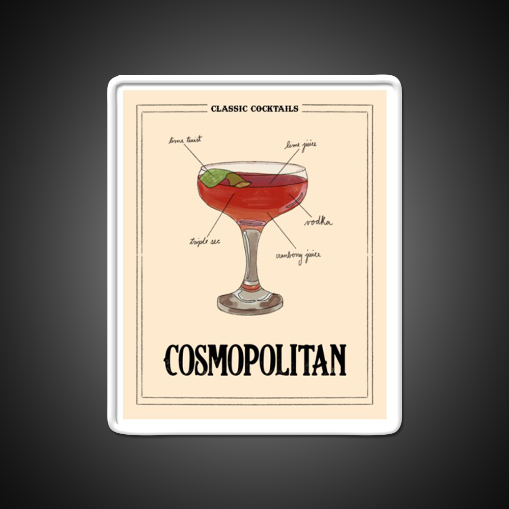 Classic Cocktails Cosmo Cocktail Bar Decor Led Neon Sign Rgb Color - LED neon sign view 11
