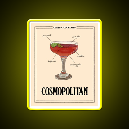 Classic Cocktails Cosmo Cocktail Bar Decor Led Neon Sign Rgb Color - LED neon sign view 7