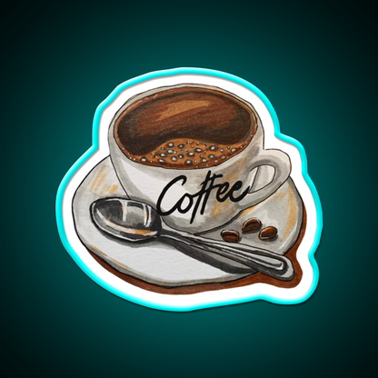 Classic Coffee Cup Delight Cafe Led Neon Sign Espresso Bar Art Rgb Color