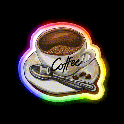 Classic Coffee Cup Delight Cafe Led Neon Sign Espresso Bar Art Rgb Color