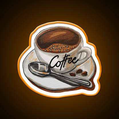 Classic Coffee Cup Delight Cafe Led Neon Sign Espresso Bar Art Rgb Color