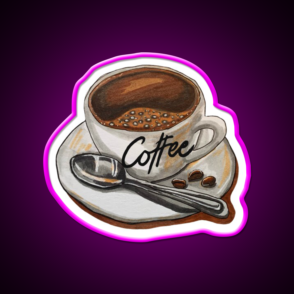 Classic Coffee Cup Delight Cafe Led Neon Sign Espresso Bar Art Rgb Color