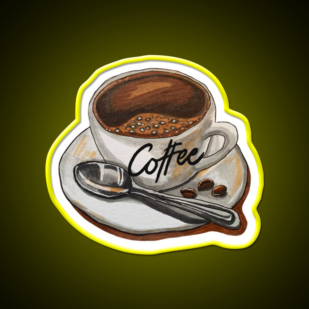 Classic Coffee Cup Delight Cafe Led Neon Sign Espresso Bar Art Rgb Color