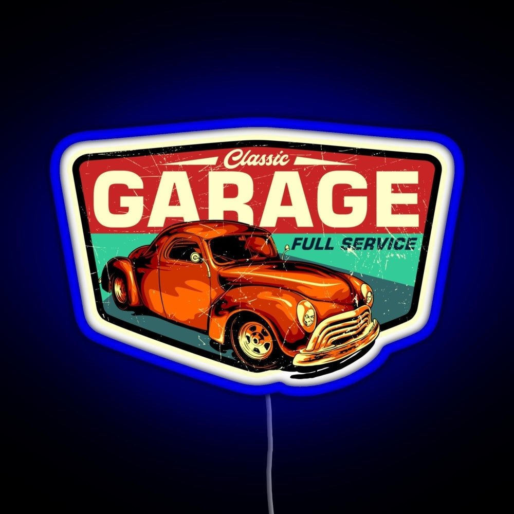 Classic Garage Retro Full Service Sign Rgb Neon Sign - Shineneon