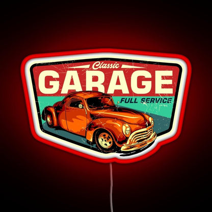 Classic Garage Retro Full Service Sign Rgb Neon Sign - Shineneon