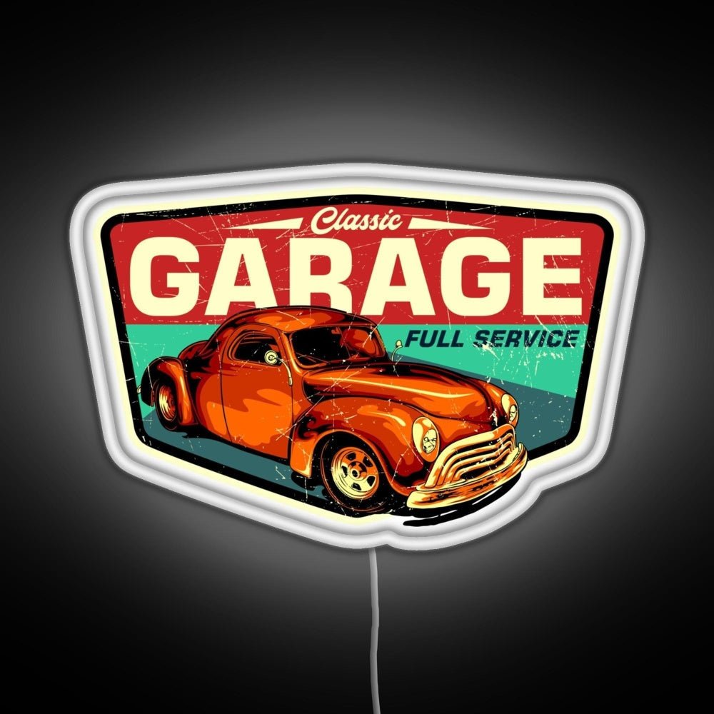 Classic Garage Retro Full Service Sign Rgb Neon Sign - Shineneon