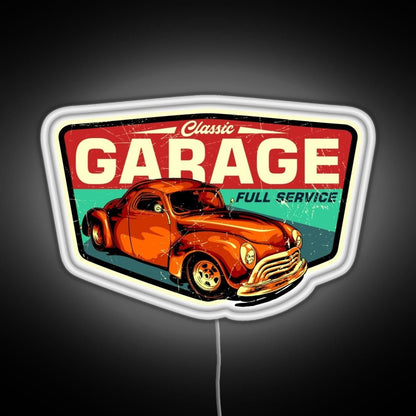 Classic Garage Retro Full Service Sign Rgb Neon Sign - Shineneon