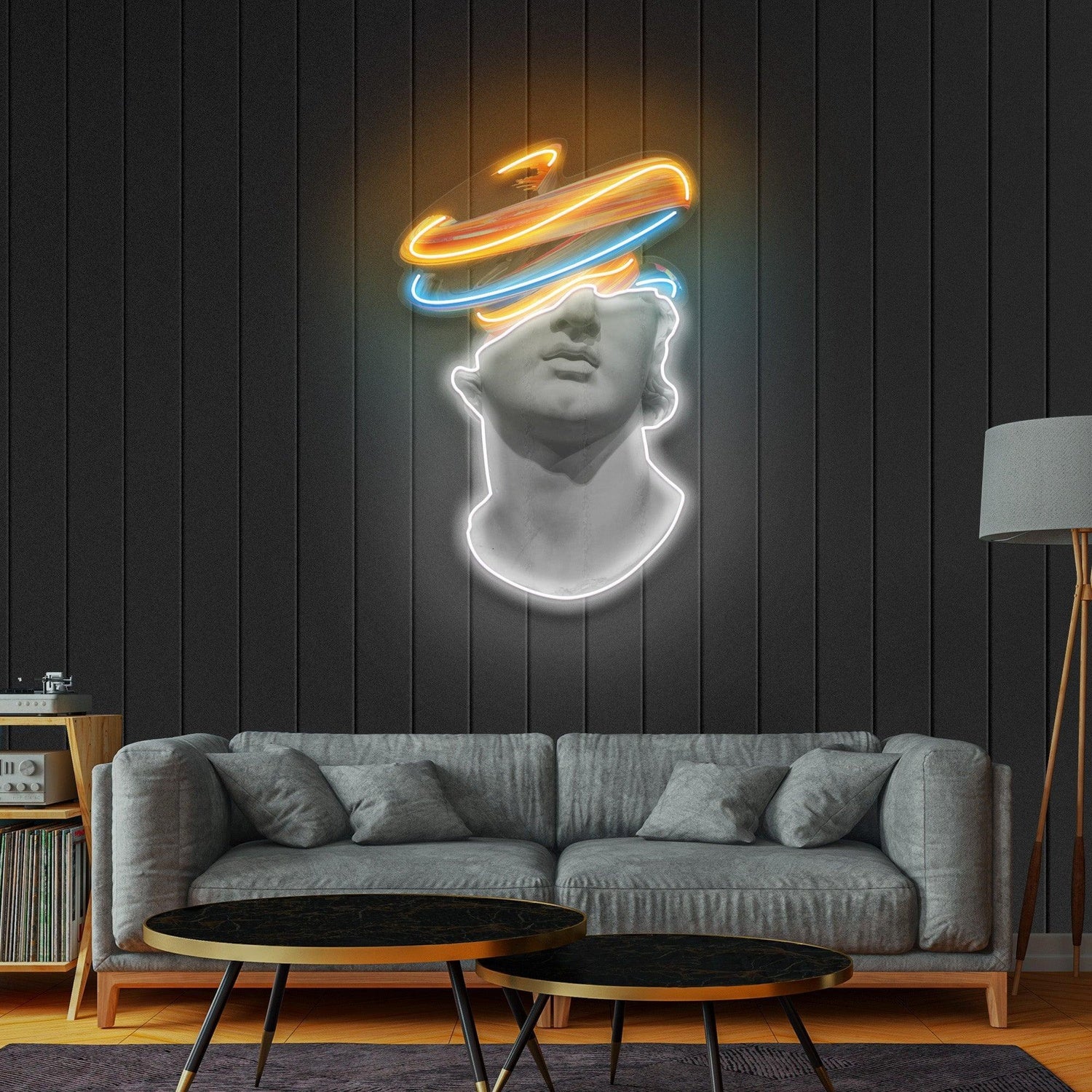 Classic Greek Statue Multicolor Halo Uv Printed Led Neon Sign For Artistic Indoor Decor | Shineneon