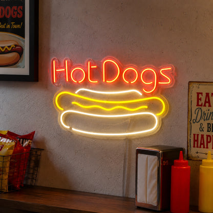 Classic Hot Dogs Neon Sign LED Neon Sign real lifestyle scene
