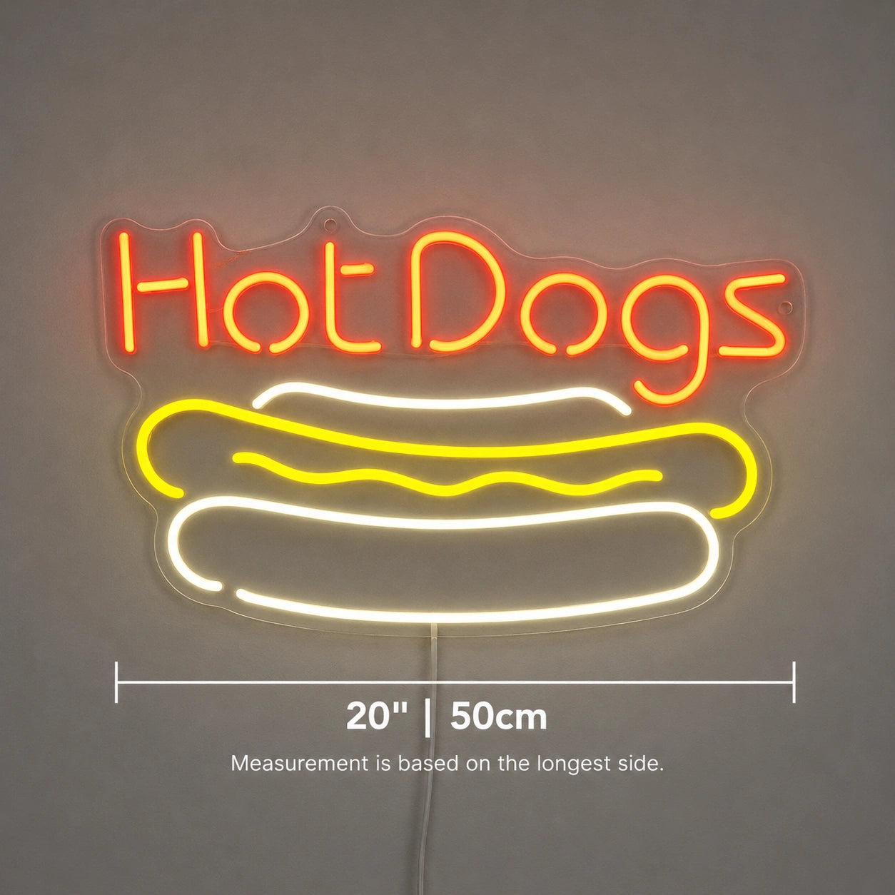 Classic Hot Dogs Neon Sign LED Neon Sign size image