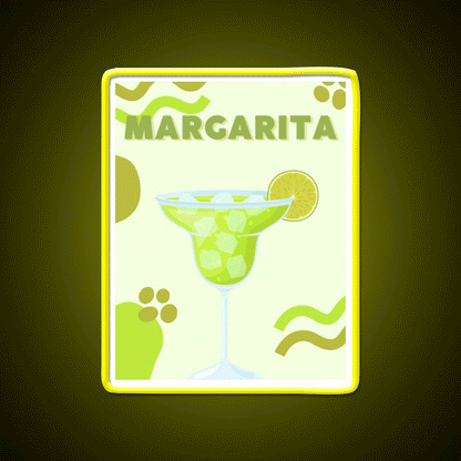 Classic Margarita Aesthetic Cocktail Bar Decor Led Neon Sign Rgb Color - Custom LED neon sign front view