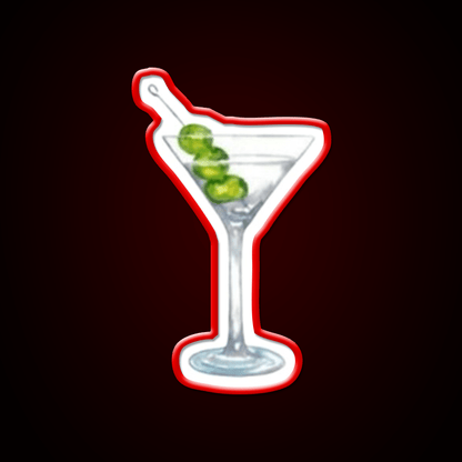 Classic Martini Glass With Olives Cocktail Bar Decor Led Neon Sign Rgb Color - Shineneon