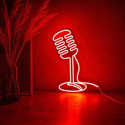 Classic Microphone LED Neon Sign main product image