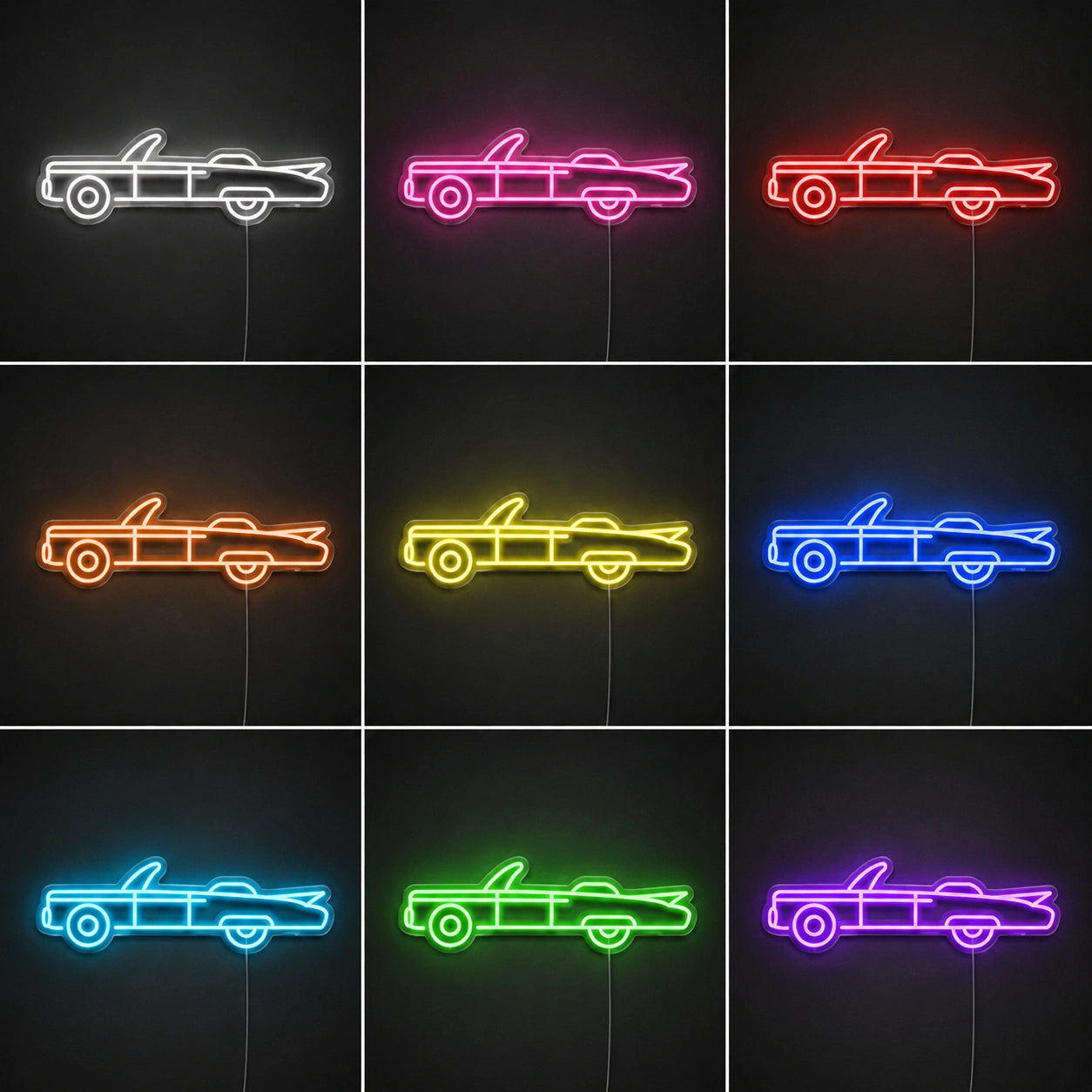 Classic Pickup Neon Sign LED Neon Sign color grid