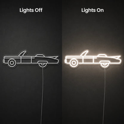 Classic Pickup Neon Sign LED Neon Sign day and night comparison