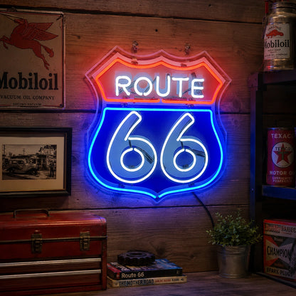 Classic Route 66 Wall Neon Sign LED Neon Sign real lifestyle scene